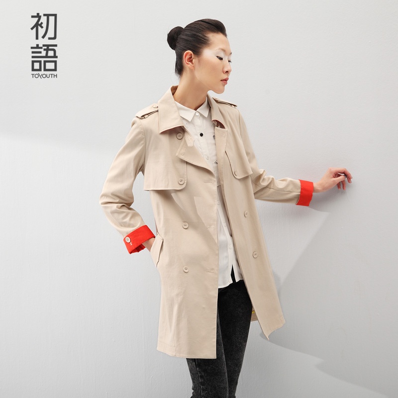 【<em>初语</em>风衣<em>女春秋</em>2015显瘦 休闲英伦风<em>外套</em>中