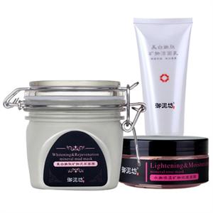 御泥坊 美白嫩肤保湿套装 （美白嫩肤矿物泥浆面膜 300g+美白嫩肤矿物洁面乳 100g+ 水嫩保湿矿物玫瑰面膜 130g）