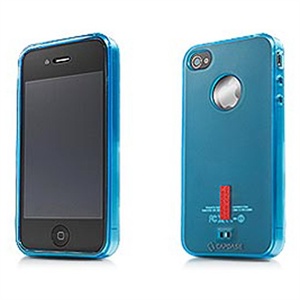 卡登仕 iPhone4代玲珑保护套 蓝（玲珑硅胶套+屏幕膜+LGGO膜+包+支架）