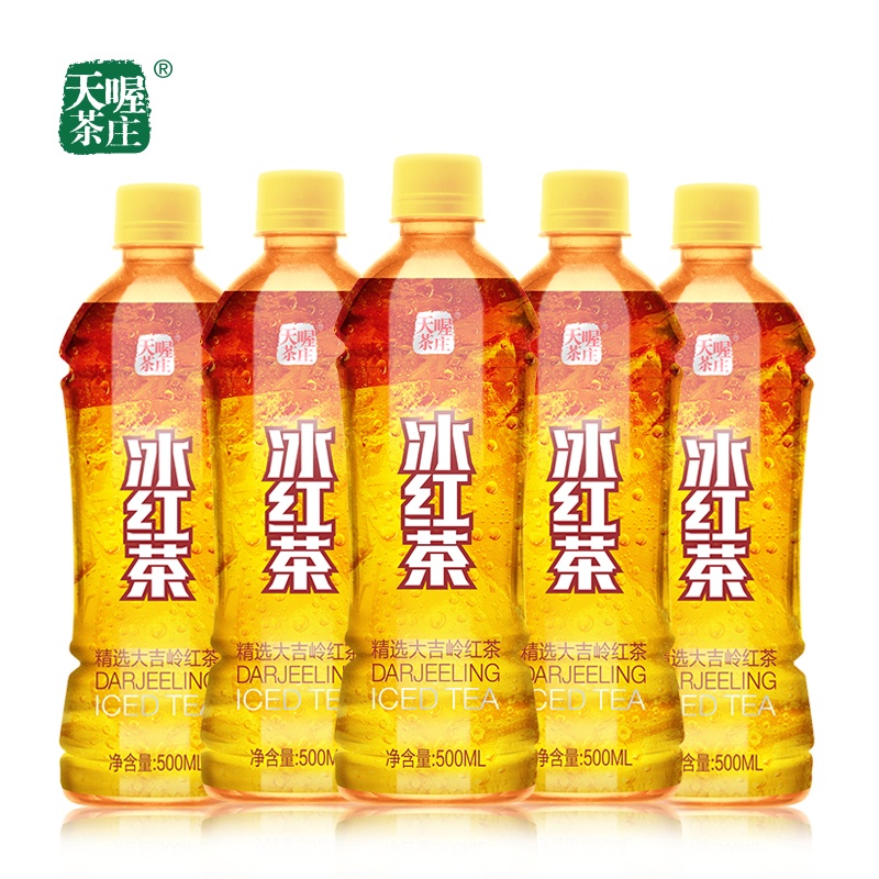 天喔茶庄天喔tenwow 冰红茶500ml*5 瓶调味茶饮料 精选大吉岭红茶