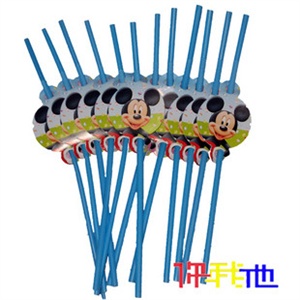生日用品/生日聚会用品/生日派对用品/礼品/米奇吸管12个/包