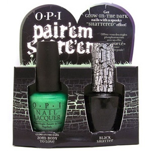 OPI 指甲油 2011新款万圣节爆裂2件套（夜光莹绿+黑色爆裂）15ml*2瓶