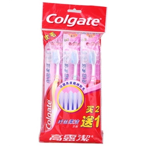Colgate高露洁 纤丝柔洁牙刷（软毛）买二送一
