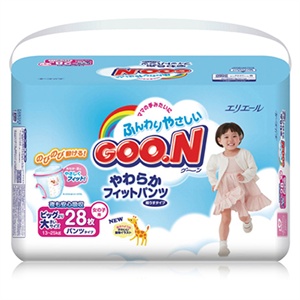 GOO.N 大王 柔软舒适拉拉裤（中包）女用 XXL(13--25KG)28片-日本同步