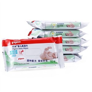 贝亲-婴儿柔湿巾10片 6连包 (KA38*6) PL133