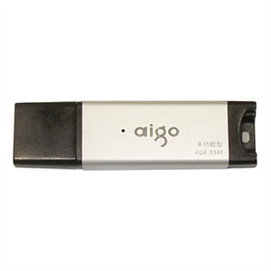 【当当销售配送】爱国者（aigo) 4GB 多功能 U盘 8380 内置TF卡 支持热插拔