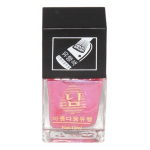艳庄甲油韩国出口装#49粉嫩公主蜜粉13ml 赠 指甲花 贴片 花色随机