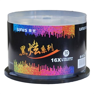 【当当自营】 Unis 紫光 DVD-R 16X 4.7GB 黑炫黑胶系列 50片桶装 刻录光盘