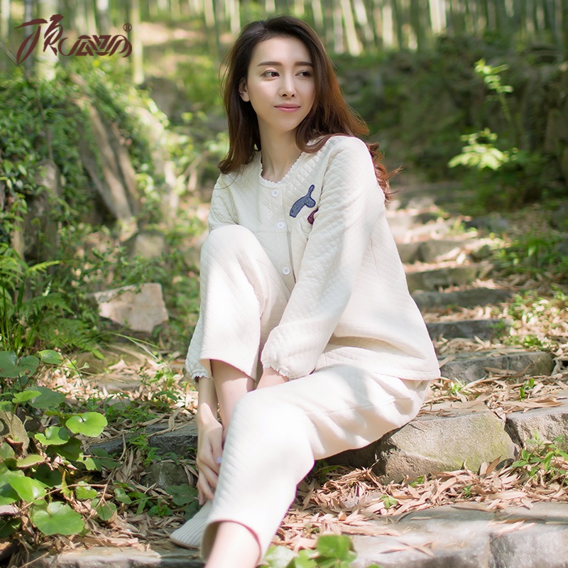 【<em>顶瓜瓜睡衣</em>女冬棉质家居服可爱小羊印花休闲