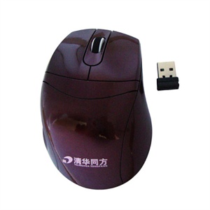 【当当销售配送】清华同方 AS401(USB) 10米无线光电鼠标 红色 2.4G