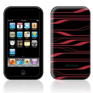 贝尔金iPod touch 3代/2代 激光图纹硅胶套（黑红）