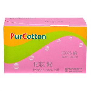 PurCotton 全棉时代 盒装化妆棉110g全棉平纹无纺布/6x7cm,100片/盒
