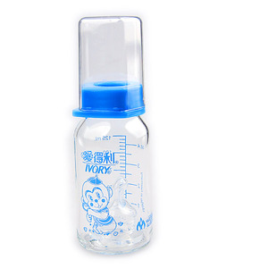 爱得利DT-6012高耐热玻璃奶瓶125ml-蓝