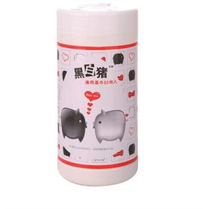 黑白猪通用湿巾60枚桶装
