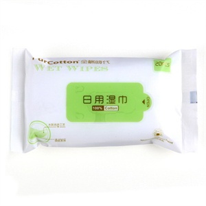 PurCotton 全棉时代 袋装日用湿巾40g全棉平纹无纺布/15x20cm,20片/袋