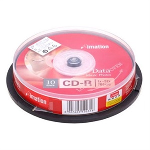 【当当销售配送】IMATION 怡敏信 CD-R 52X 700MB 商务银盘 10片桶装 刻录盘