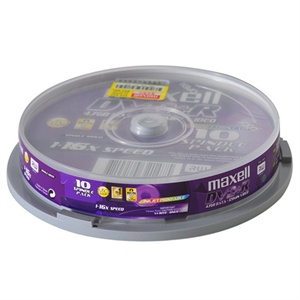 【当当销售配送】MAXELL麦克赛尔 DVD+R 16X 4.7GB 台湾产 可打印 10片桶装 刻录盘