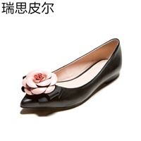 <em>Rspier</em>/瑞思皮尔 2015新品韩版时尚真皮尖头平