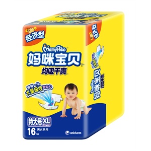 妈咪宝贝均吸干爽XL号16片*8箱装
