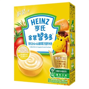 亨氏 金装智多多DHA＋AA蔬菜配方营养米粉2段 200G/盒