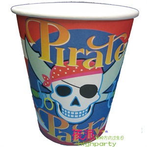 生日用品/生日聚会用品/生日派对用品/礼品加勒比海盗纸杯12个/包