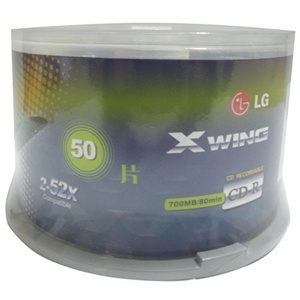 【当当销售配送】LG CD-R 52X 700MB 蝴蝶 50片桶装 刻录盘