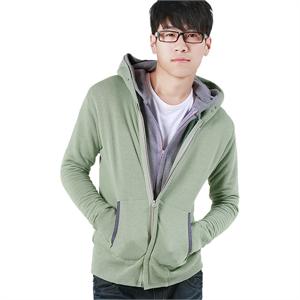 【当当自营】诠渡良品 纯棉毛圈布拼色拉链连帽卫衣开衫 TD311