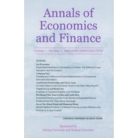 Annals of Economics and Finance：Volume1，Number1，May2000（影英版）
