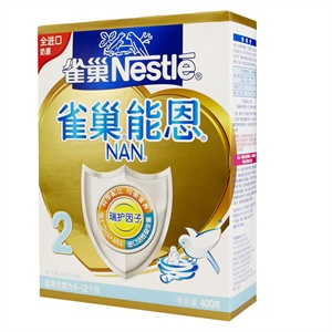 雀巢 能恩2金盾益生菌较大婴儿配方奶粉 400g/盒(6-18个月)