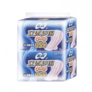 苏菲 超熟睡350立体护围柔棉感纤巧夜用 洁翼型 8P×2两联包