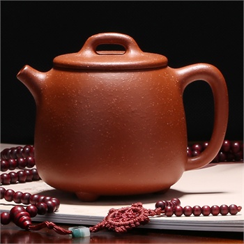 茗臣尚品 宜兴紫砂壶泡茶壶茶具 向建老师纯手工制高石瓢壶 原矿朱泥